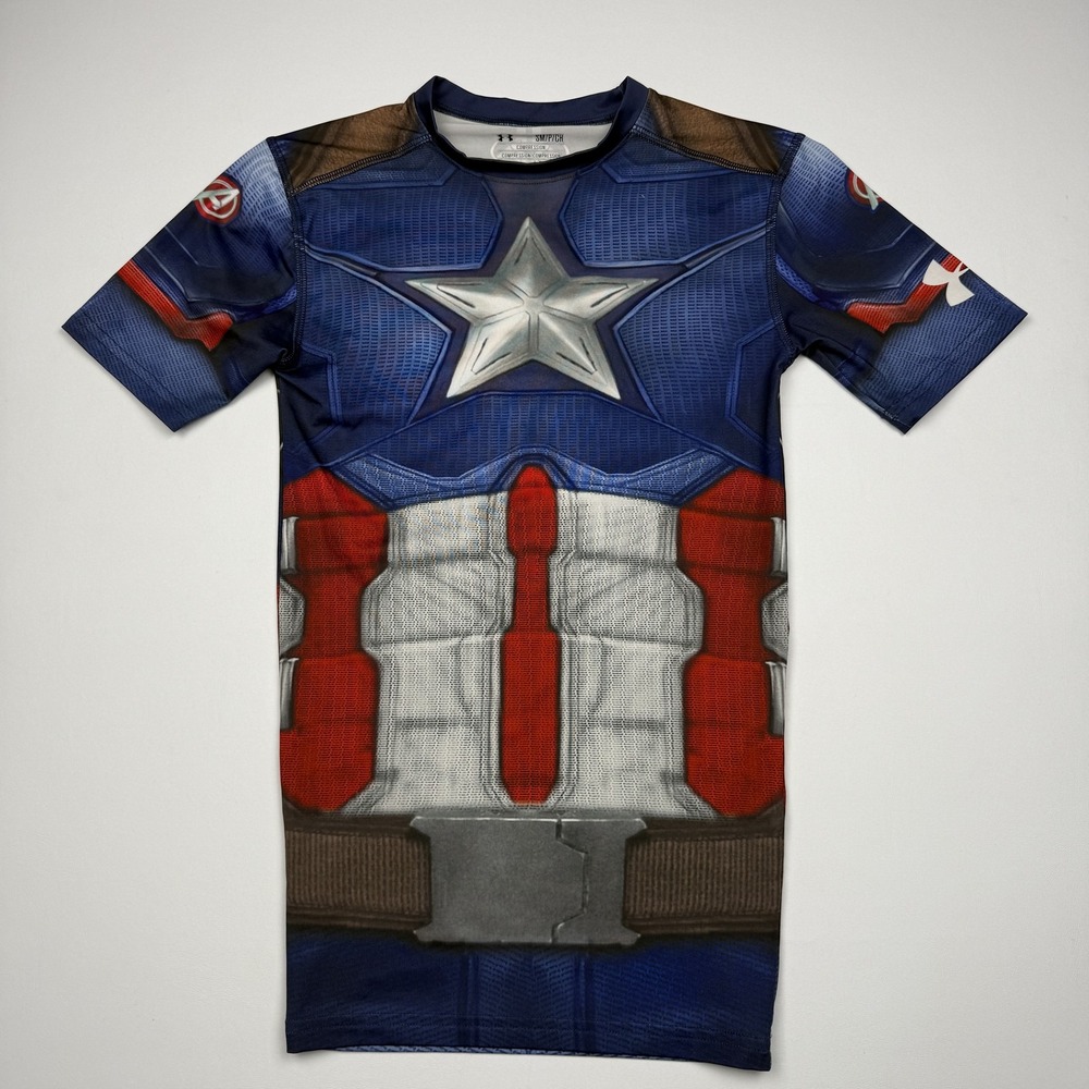 Under Armour Compression Shirt Mens Small Captain America Alter Ego